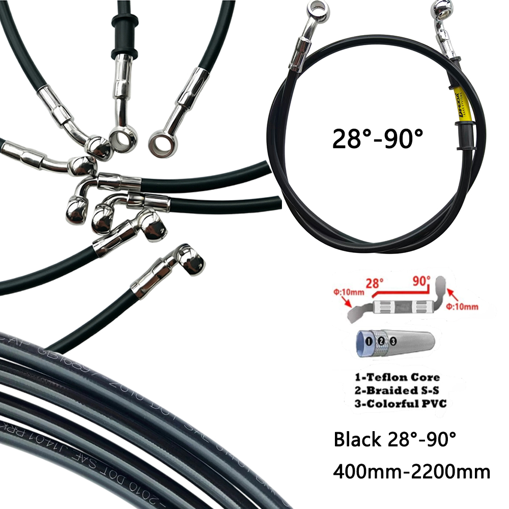 Hitam 28 ° -90 °   Selang Rem  - Motorcycle Brake Cable ulasan dan harga